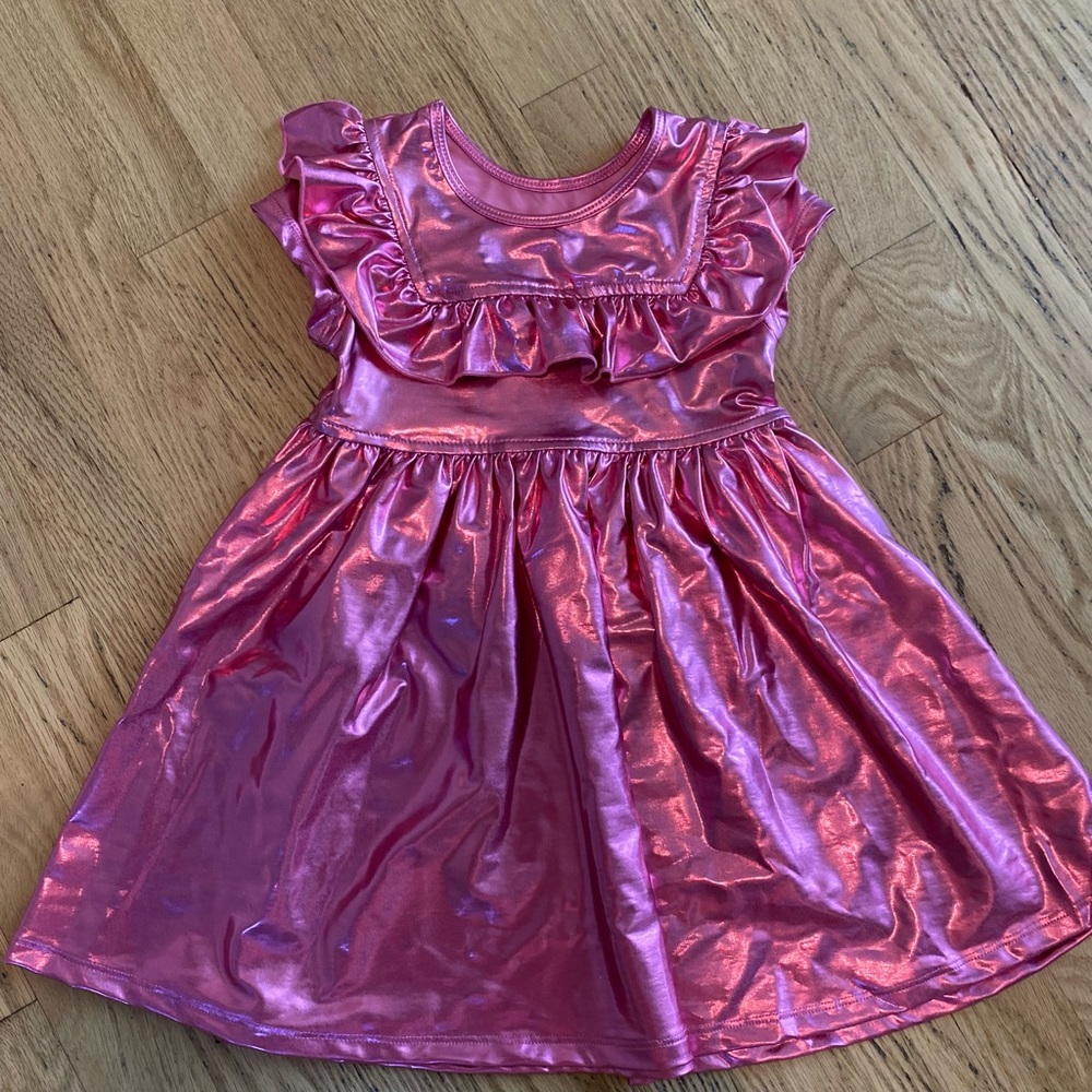 pink chicken metallic dress… never worn NWOT